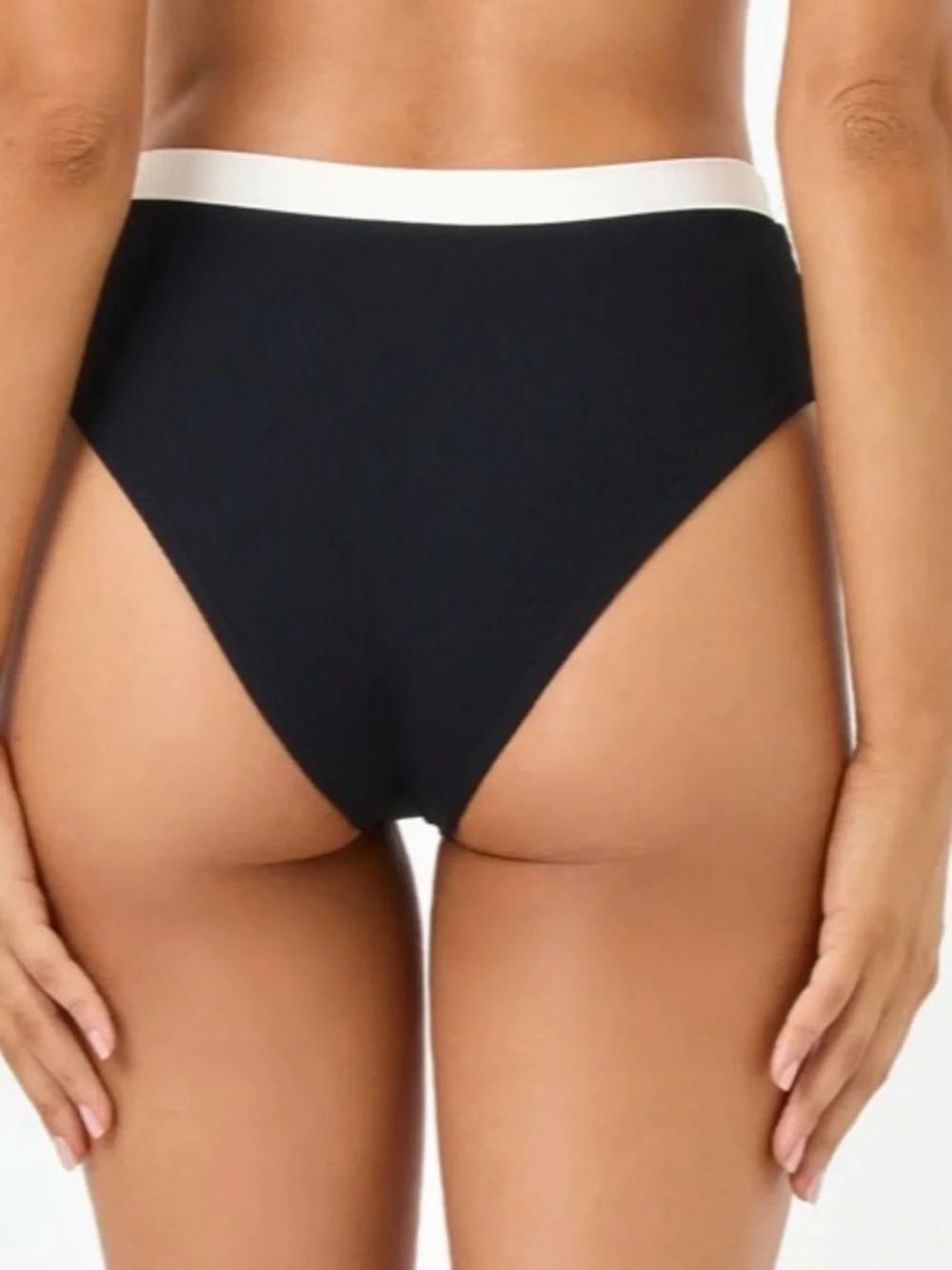 l*space Black & White Ribbed Triangle Bikini